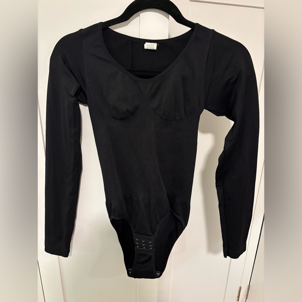 Black Long Sleeve Shapewear Bodysuit